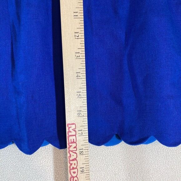 J Crew Skirt Sz 8 Cobalt Blue Linen Elastic Waist Pockets Lined Resort Wear - Picture 3 of 9